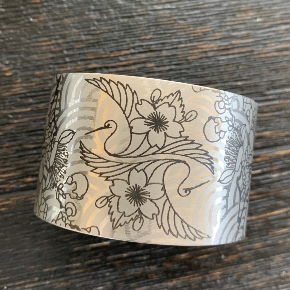 Tattooed Steel bracelet Birds of Heion